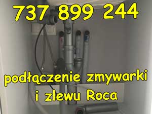 podłączenie zmywarki i zlewu Roca